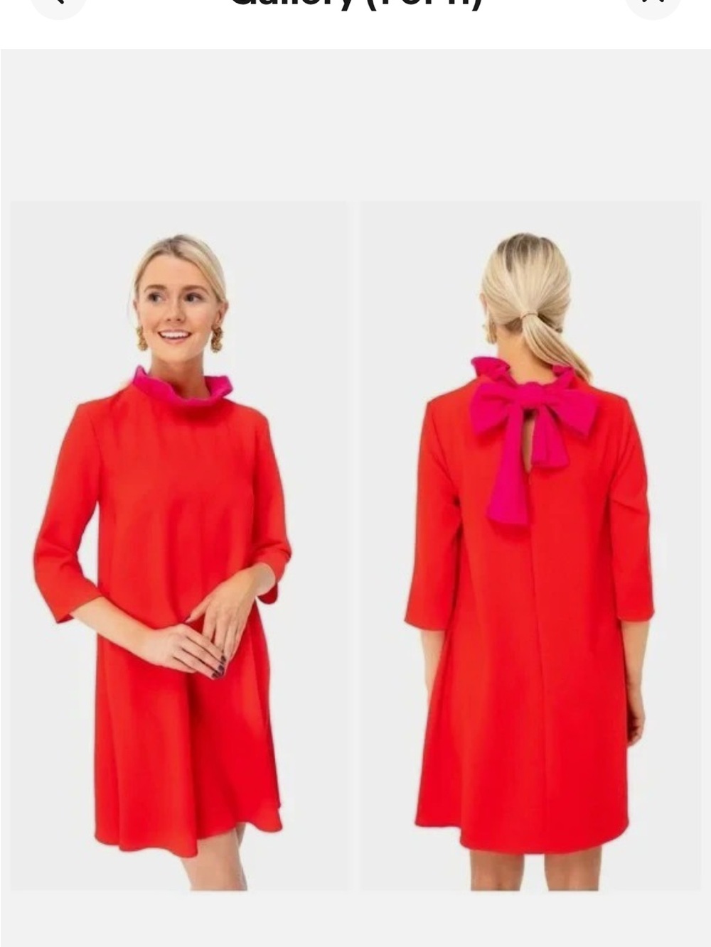 Tuckernuck Red Mini Dress with Pink Back Bow